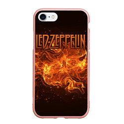 Чехол iPhone 7/8 матовый Led Zeppelin, цвет: 3D-светло-розовый