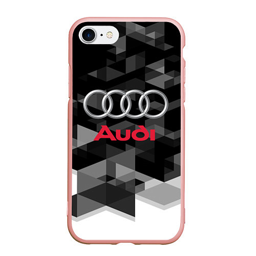 Чехол iPhone 7/8 матовый AUDI / 3D-Светло-розовый – фото 1