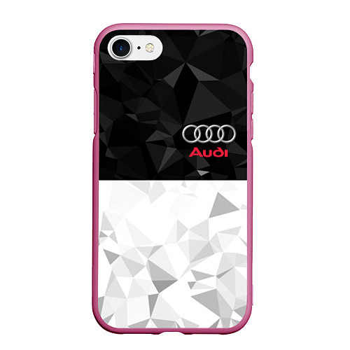 Чехол iPhone 7/8 матовый AUDI / 3D-Малиновый – фото 1