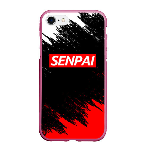 Чехол iPhone 7/8 матовый SENPAI / 3D-Малиновый – фото 1