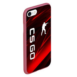 Чехол iPhone 7/8 матовый CS GO, цвет: 3D-малиновый — фото 2