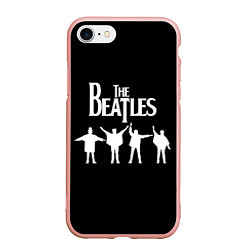 Чехол iPhone 7/8 матовый Beatles, цвет: 3D-светло-розовый