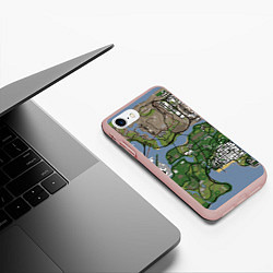 Чехол iPhone 7/8 матовый San andreas, цвет: 3D-светло-розовый — фото 2