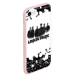 Чехол iPhone 7/8 матовый LINKIN PARKспина, цвет: 3D-светло-розовый — фото 2