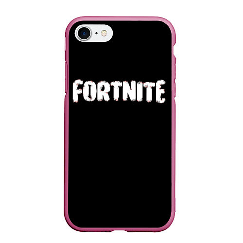 Чехол iPhone 7/8 матовый FORTNITE / 3D-Малиновый – фото 1