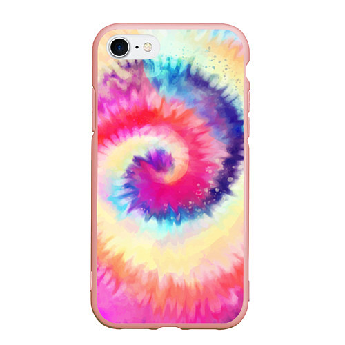 Чехол iPhone 7/8 матовый Tie Dye vortex / 3D-Светло-розовый – фото 1