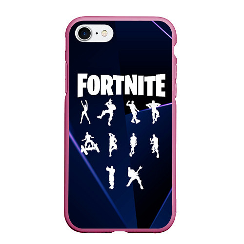 Чехол iPhone 7/8 матовый Fortnite танцы / 3D-Малиновый – фото 1