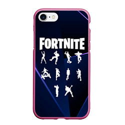 Чехол iPhone 7/8 матовый Fortnite танцы, цвет: 3D-малиновый