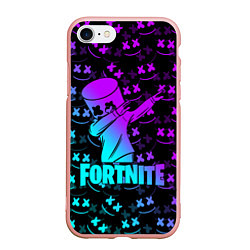 Чехол iPhone 7/8 матовый FORTNITE X MARSHMELLO, цвет: 3D-светло-розовый