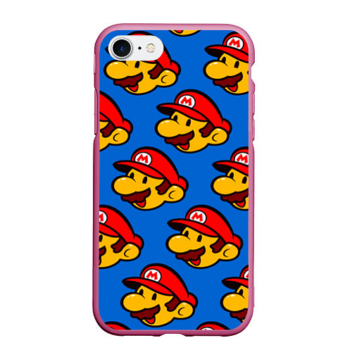 Чехол iPhone 7/8 матовый Mario / 3D-Малиновый – фото 1