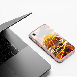 Чехол iPhone 7/8 матовый KIMETSU NO YAIBA, цвет: 3D-светло-розовый — фото 2