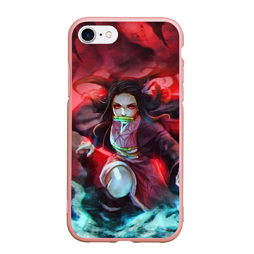 Чехол iPhone 7/8 матовый KIMETSU NO YAIBA / 3D-Светло-розовый – фото 1