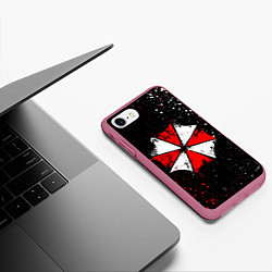 Чехол iPhone 7/8 матовый RESIDENT EVIL UMBRELLA, цвет: 3D-малиновый — фото 2