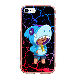 Чехол iPhone 7/8 матовый Brawl Stars Leon Skin Shark, цвет: 3D-светло-розовый