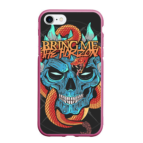 Чехол iPhone 7/8 матовый Bring Me the Horizon / 3D-Малиновый – фото 1