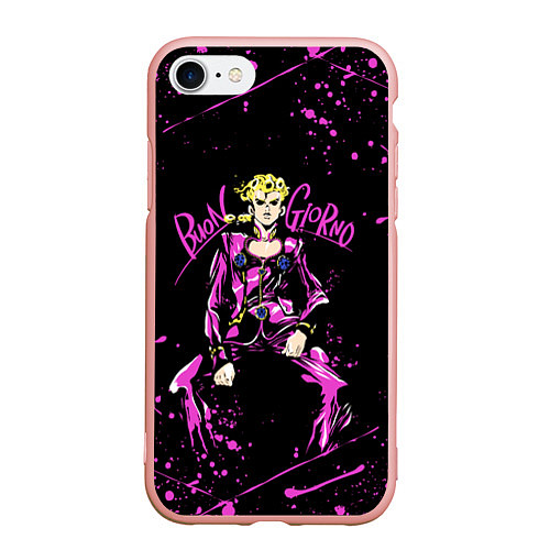 Чехол iPhone 7/8 матовый JOJOS BIZARRE ADVENTURE / 3D-Светло-розовый – фото 1