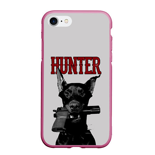 Чехол iPhone 7/8 матовый HUNTER / 3D-Малиновый – фото 1