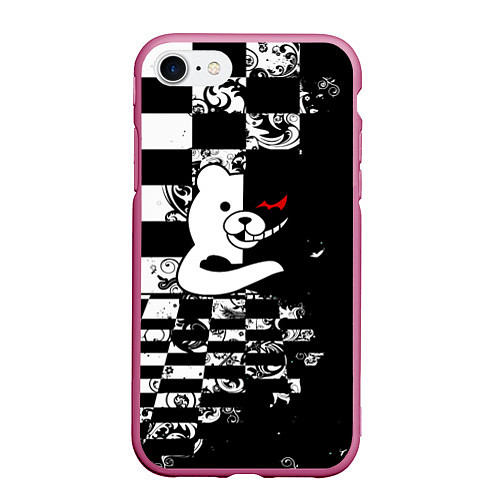 Чехол iPhone 7/8 матовый MONOKUMA / 3D-Малиновый – фото 1