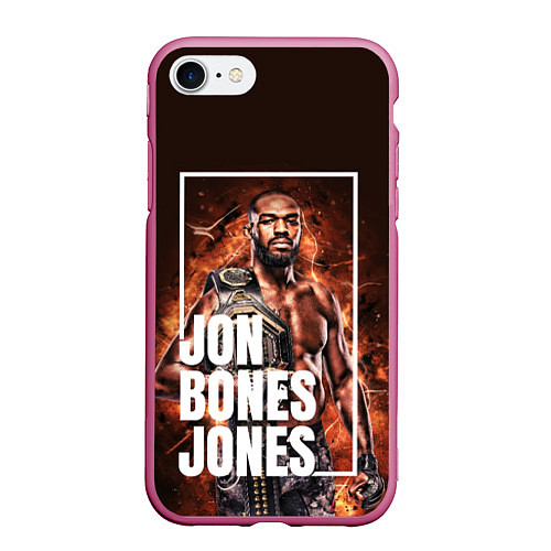 Чехол iPhone 7/8 матовый Jon Jones / 3D-Малиновый – фото 1