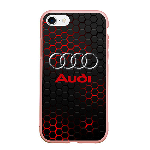 Чехол iPhone 7/8 матовый AUDI / 3D-Светло-розовый – фото 1