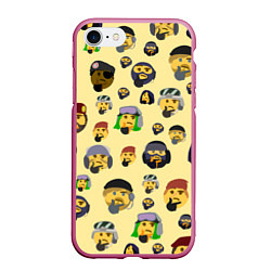 Чехол iPhone 7/8 матовый Thinking emoji skins, цвет: 3D-малиновый