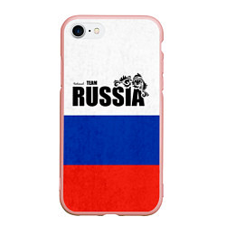 Чехол iPhone 7/8 матовый Russia, цвет: 3D-светло-розовый