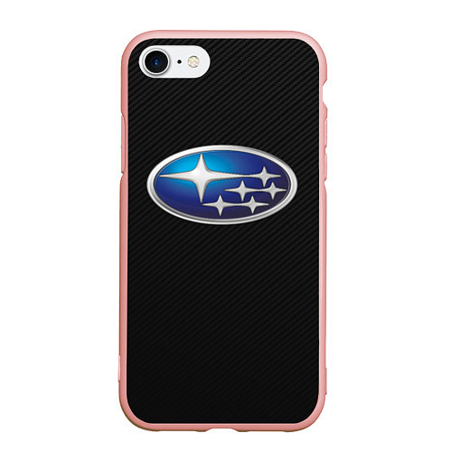 Чехол iPhone 7/8 матовый SUBARU / 3D-Светло-розовый – фото 1