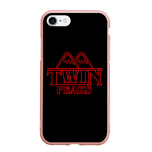 Чехол iPhone 7/8 матовый Twin Peaks / 3D-Светло-розовый – фото 1