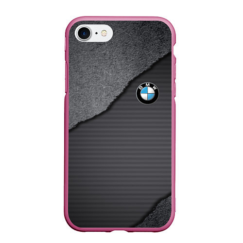 Чехол iPhone 7/8 матовый BMW / 3D-Малиновый – фото 1