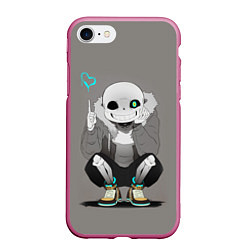 Чехол iPhone 7/8 матовый UNDERTALE, цвет: 3D-малиновый