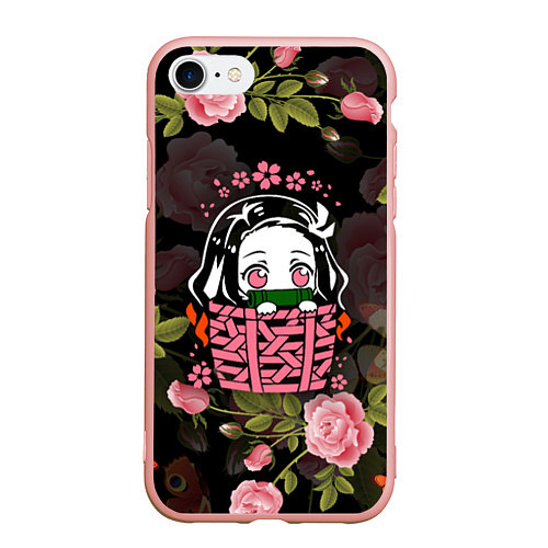 Чехол iPhone 7/8 матовый KIMETSU NO YAIBA / 3D-Светло-розовый – фото 1