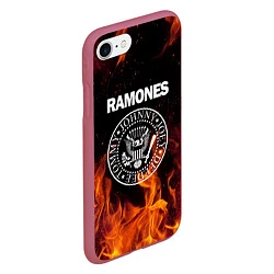 Чехол iPhone 7/8 матовый Ramones, цвет: 3D-малиновый — фото 2