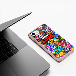 Чехол iPhone 7/8 матовый BRAWL STARS, цвет: 3D-светло-розовый — фото 2