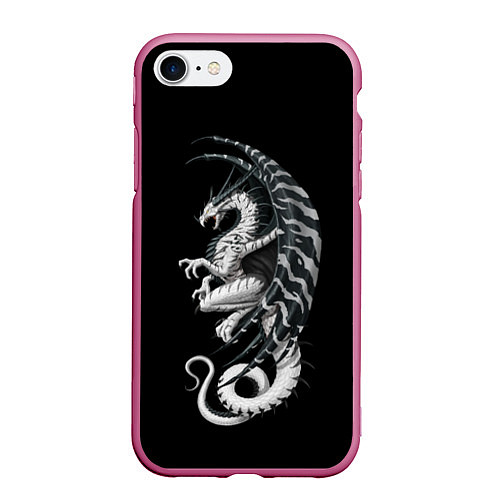 Чехол iPhone 7/8 матовый White Dragon / 3D-Малиновый – фото 1