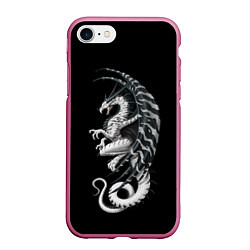 Чехол iPhone 7/8 матовый White Dragon, цвет: 3D-малиновый