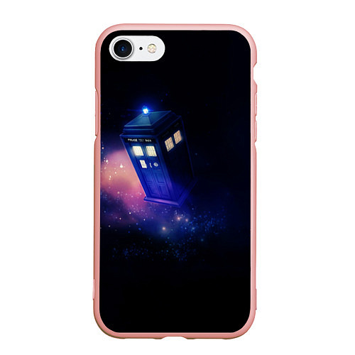 Чехол iPhone 7/8 матовый TARDIS / 3D-Светло-розовый – фото 1