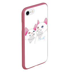 Чехол iPhone 7/8 матовый Mартовская пара котов, цвет: 3D-малиновый — фото 2
