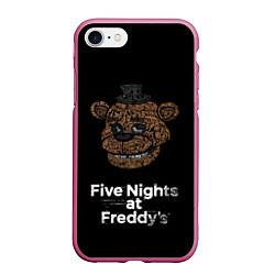 Чехол iPhone 7/8 матовый FIVE NIGHTS AT FREDDYS, цвет: 3D-малиновый