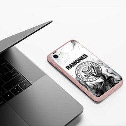 Чехол iPhone 7/8 матовый RAMONES, цвет: 3D-светло-розовый — фото 2