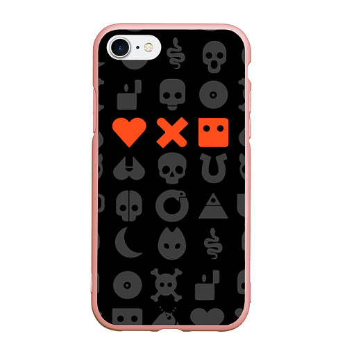 Чехол iPhone 7/8 матовый LOVE DEATH ROBOTS LDR / 3D-Светло-розовый – фото 1