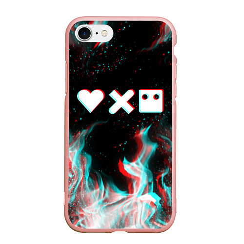 Чехол iPhone 7/8 матовый LOVE DEATH ROBOTS LDR / 3D-Светло-розовый – фото 1