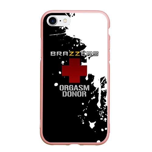 Чехол iPhone 7/8 матовый Brazzers orgasm donor / 3D-Светло-розовый – фото 1