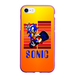 Чехол iPhone 7/8 матовый Sonic - Соник, цвет: 3D-малиновый