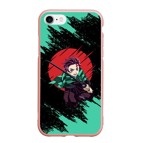 Чехол iPhone 7/8 матовый KIMETSU NO YAIBA / 3D-Светло-розовый – фото 1