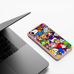 Чехол iPhone 7/8 матовый Sonic Pixel Friends, цвет: 3D-светло-розовый — фото 2