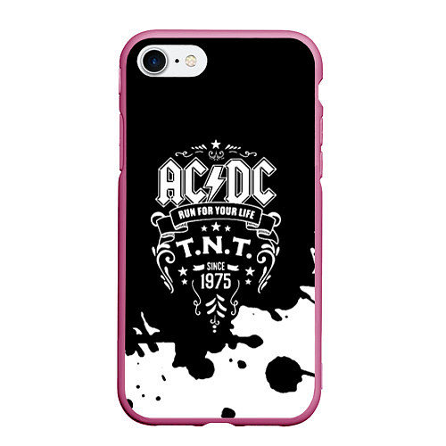 Чехол iPhone 7/8 матовый ACDC TNT / 3D-Малиновый – фото 1