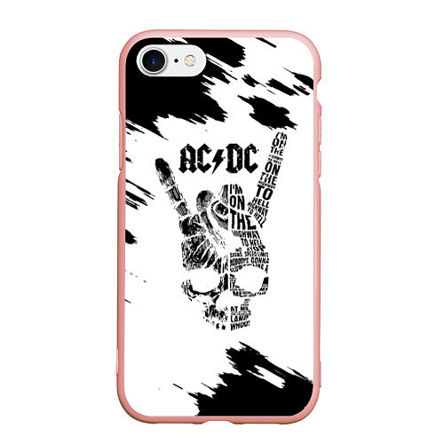 Чехол iPhone 7/8 матовый ACDC / 3D-Светло-розовый – фото 1