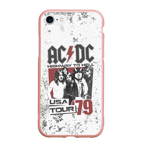 Чехол iPhone 7/8 матовый ACDC / 3D-Светло-розовый – фото 1