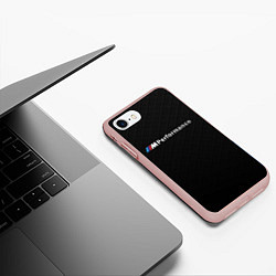Чехол iPhone 7/8 матовый BMW M PERFORMANCE, цвет: 3D-светло-розовый — фото 2