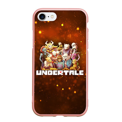 Чехол iPhone 7/8 матовый UNDERTALE / 3D-Светло-розовый – фото 1